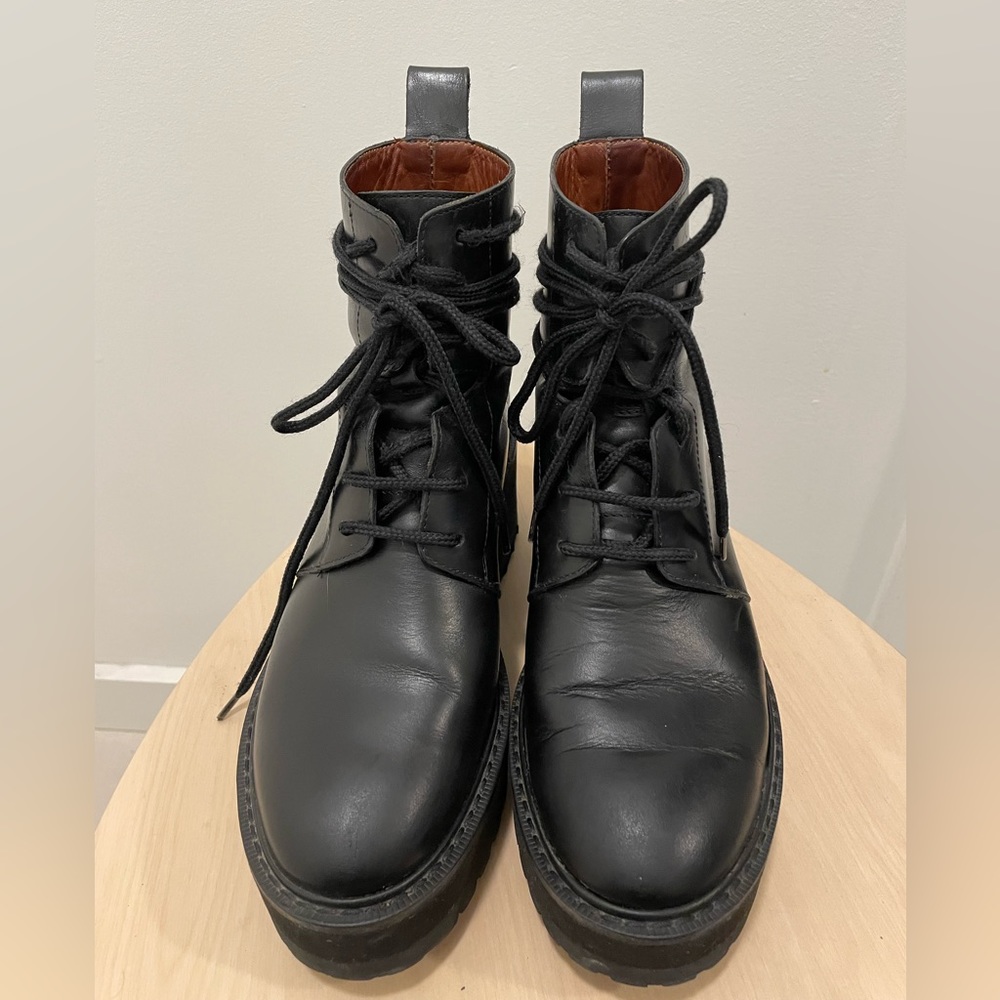 Excellent used condition & other stories chunky leather combat boots.